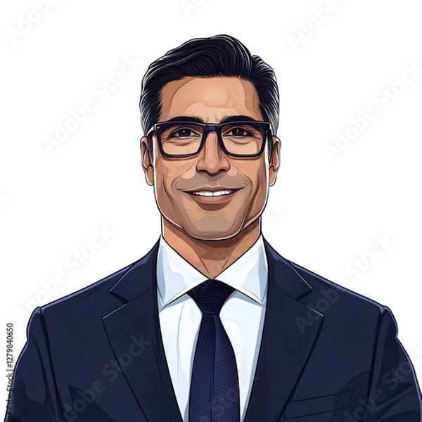 Obraz A confident business executive, transparent background, PNG