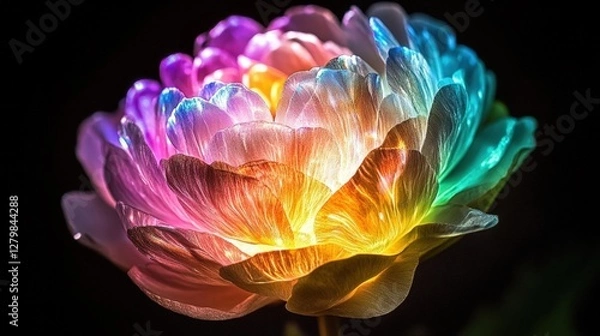 Fototapeta Colorful Flower with Vibrant Light and Stunning Petals