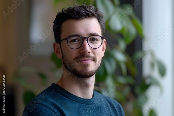 Fototapeta a male office worker programmer, Generative AI	