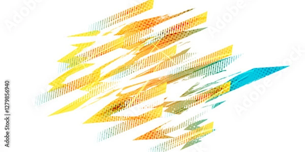 Obraz Dynamic Abstract Sport Background with Gradient Brush Strokes on White Background