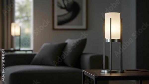 Obraz Sleek modern lamp in elegant interior
