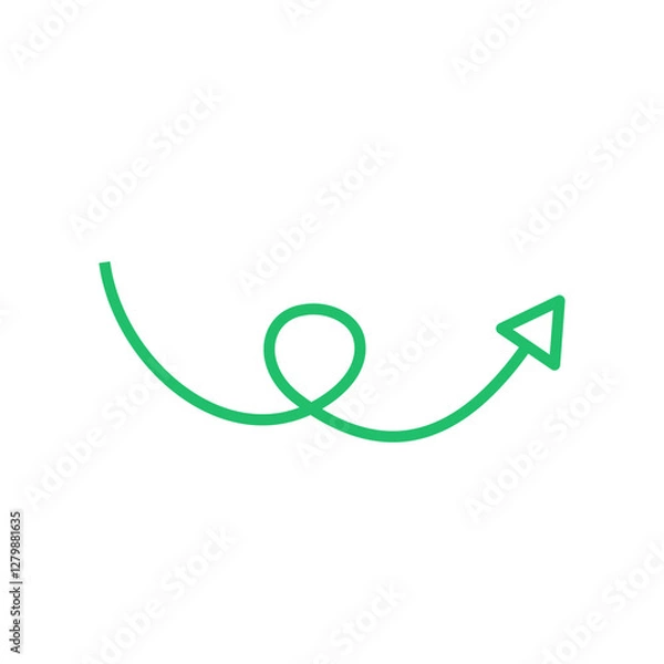 Fototapeta green curly arrow direction