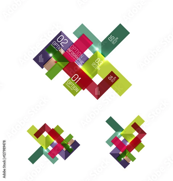 Fototapeta Abstract paper geometric infographic templates