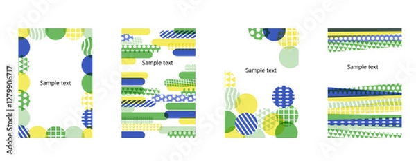 Fototapeta カラフルなジオメトリックパターンのメッセージカードセット