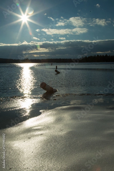 Obraz frozen winter sunset