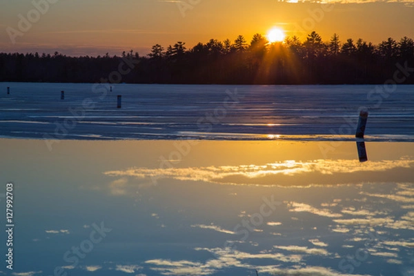 Obraz colorful lake sunset