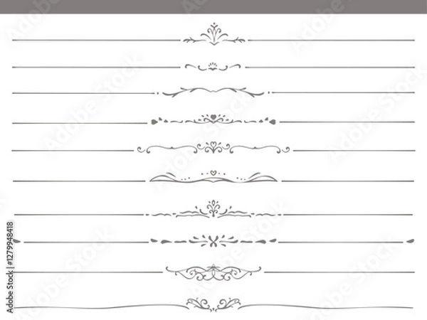 Obraz エレガントでおしゃれな手描きのラインイラストセット