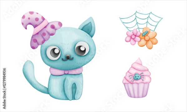 Obraz Halloween holiday cute element set