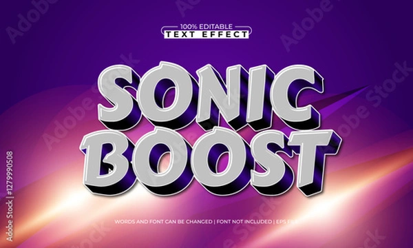 Fototapeta sonic boost editable text effect with a race and speed text style