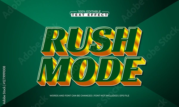 Fototapeta rush mode editable text effect with a race and speed text style