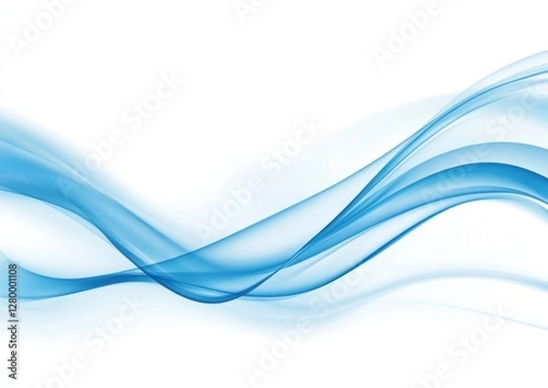 Fototapeta Abstract blue flowing wave design.