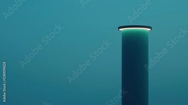 Fototapeta Border Security Inspection Concepts. Minimalist underwater column illuminated by soft light.