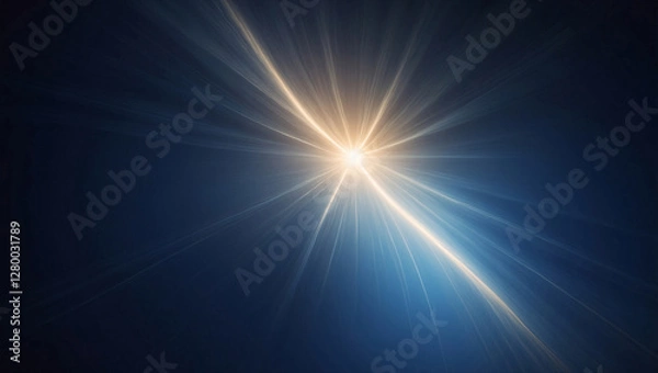 Fototapeta Deep Blue Background with Soft Warm Spotlight Effect