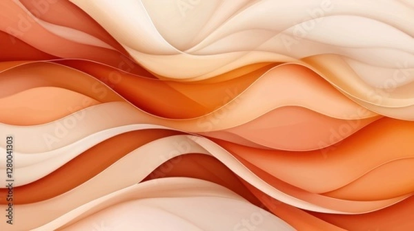 Obraz Dynamic waves in warm tones abstract art digital design creative space aerial view fluidity concept