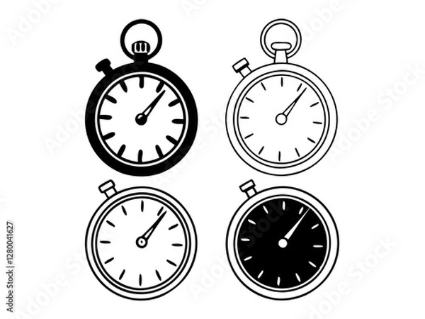 Fototapeta Stopwatch icon set, Vector icon, Line art Vector, Doodle Icon