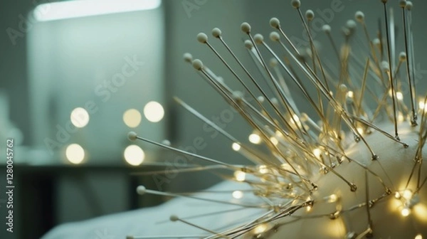 Fototapeta Nerve therapy in a tranquil clinic with a professional therapist. Featuring healing and relaxation