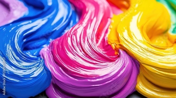 Fototapeta Vibrant Swirls of CMYK Paint Colors
