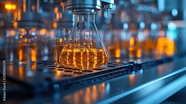 Fototapeta Lab Equipment  Science Experiment  Chemical Research  Flask  Beaker