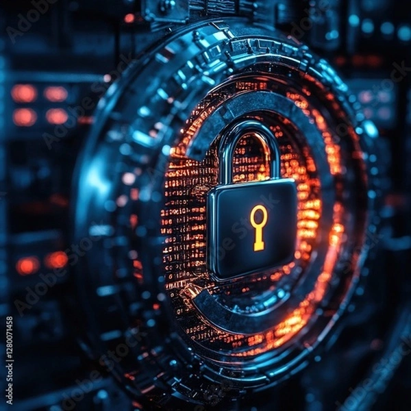 Fototapeta Cyber Security  Digital Lock  Data Protection  Online Safety