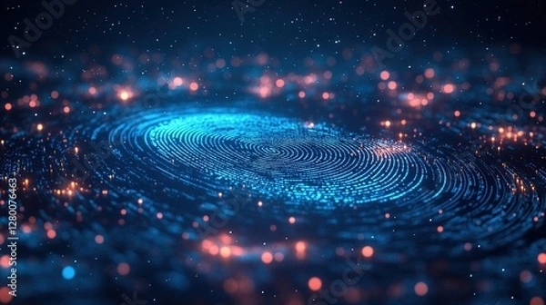 Fototapeta Digital Fingerprint  Abstract Biometric Security  Data Privacy