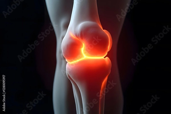Fototapeta The knee is the joint between the upper and lower legs. It is joint-like and can be folded, stretched, and stretched