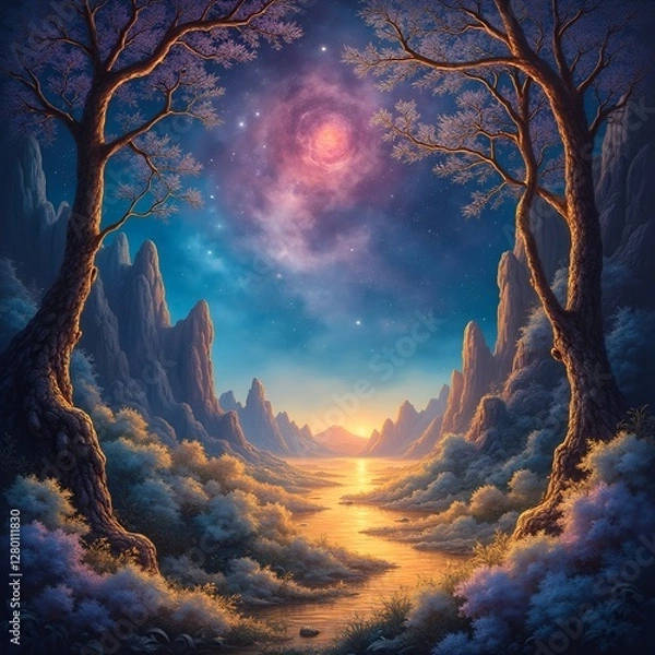 Obraz fantasy landscape with tree