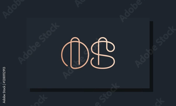 Fototapeta Minimal clip initial letter OS logo