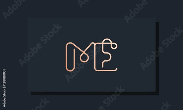 Fototapeta Minimal clip initial letter ME logo
