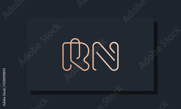 Fototapeta Minimal clip initial letter RA logo