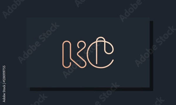 Fototapeta Minimal clip initial letter KC logo