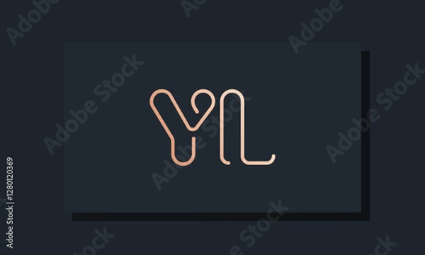 Fototapeta Minimal line art initial letters YL logo