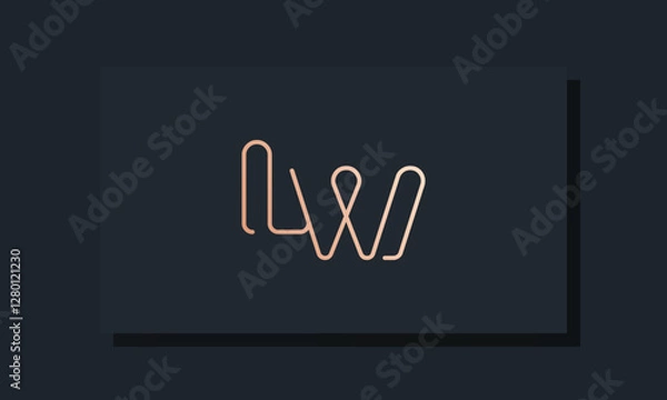 Fototapeta Minimal clip initial letter LW logo