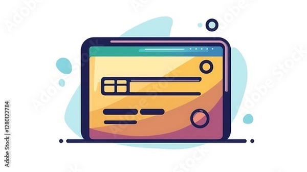 Fototapeta Colorful tablet form webpage design