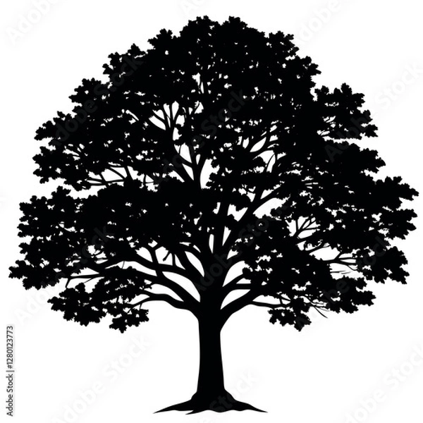 Fototapeta tree-silhouette-on-white-background (1).eps