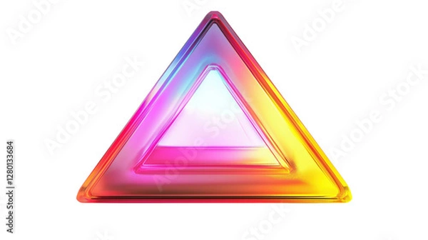 Fototapeta Colorful Geometric Triangle with Glowing Edges