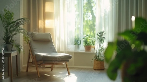 Fototapeta Nerve therapy session in a tranquil wellness clinic. Featuring comfort and healing