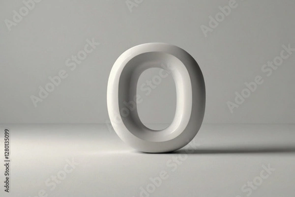 Obraz The number zero (0) in white.