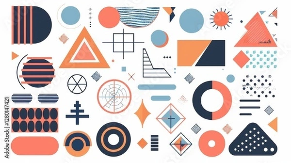 Fototapeta Unleash Creativity with the Mega Set of Memphis Design Elements