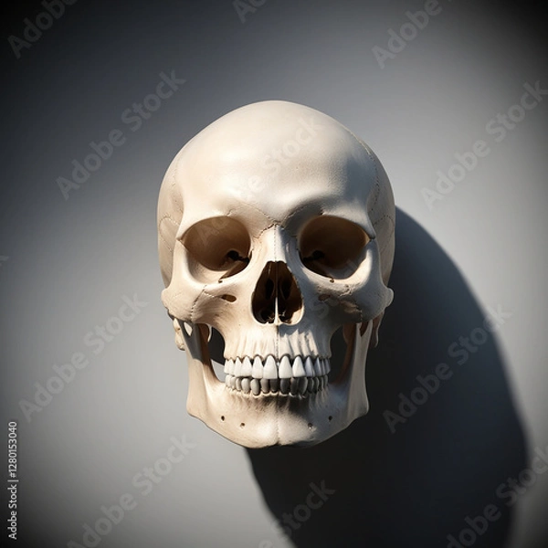 Obraz human skull on black background