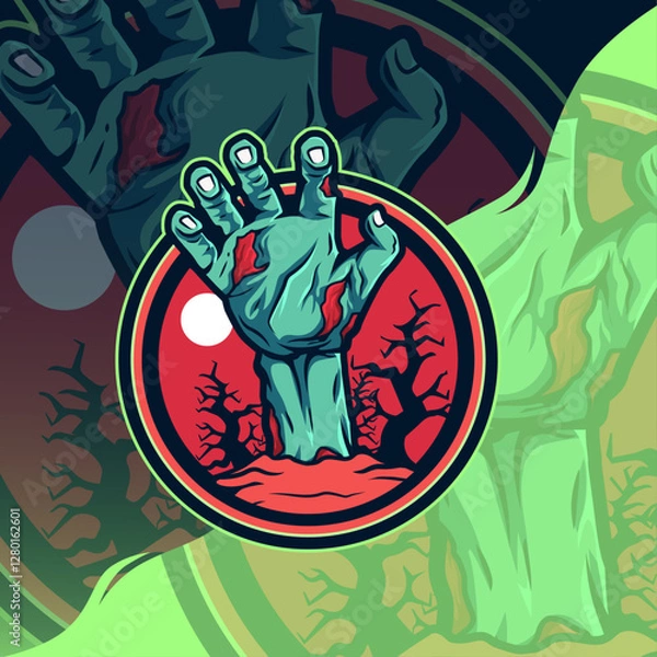 Obraz Zombie hand esport logo