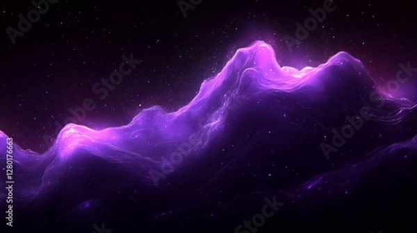 Obraz Celestial purple nebula clouds and stardust in cosmic space deep vibrant universe background design for spiritual themes and astronomy concepts