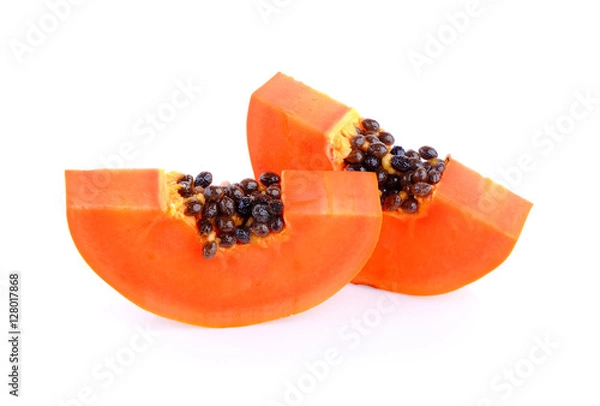 Obraz slice papaya on white background