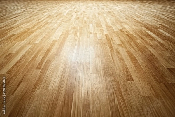 Obraz Empty gymnasium wooden floor perspective view