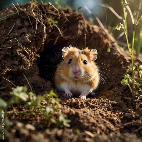 Obraz 好奇心の目覚め - 巣穴からの挨拶