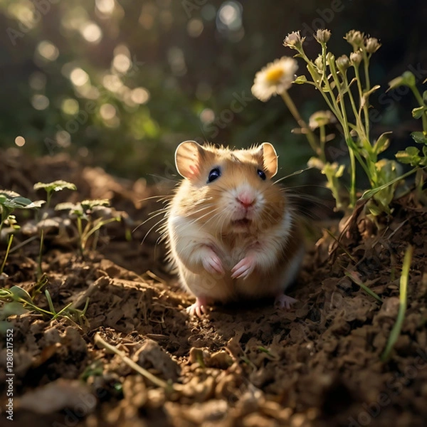 Obraz 好奇心の目覚め - 巣穴からの挨拶