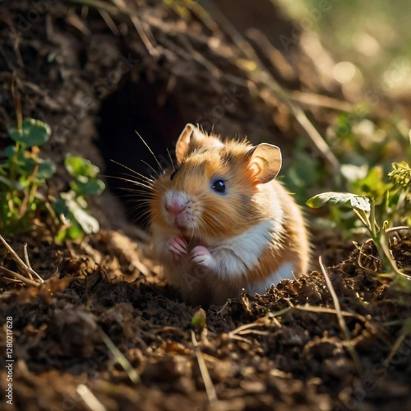 Obraz 好奇心の目覚め - 巣穴からの挨拶