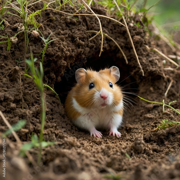 Obraz 好奇心の目覚め - 巣穴からの挨拶