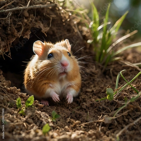 Obraz 好奇心の目覚め - 巣穴からの挨拶