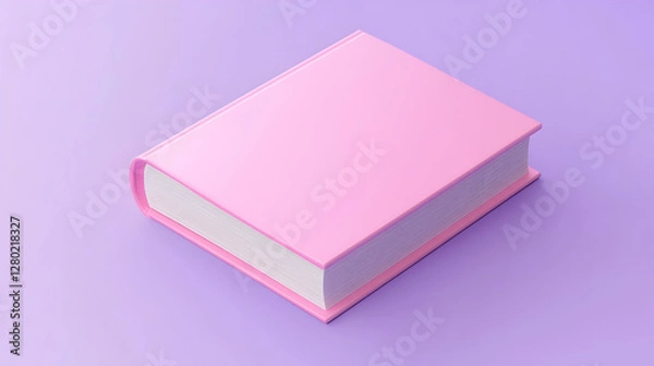 Obraz pink book isolated on violet background. 3D render