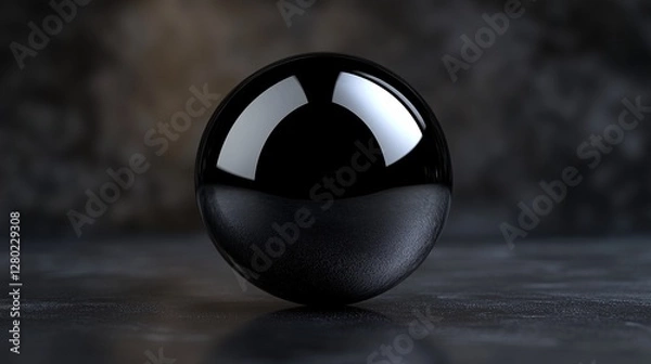 Fototapeta A glossy black background with a subtle reflection effect